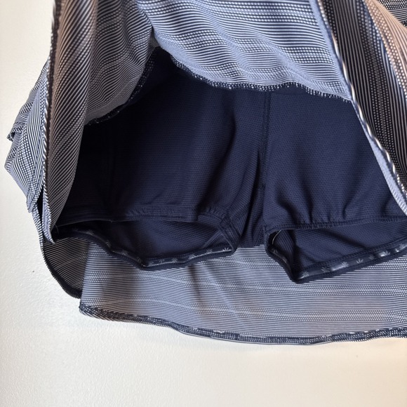 Athleta Dot Stripe Swagger Skort Navy Blue Womens Size L #591396 Classic Sporty - Picture 5 of 10